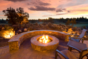 Firepit retaining wall